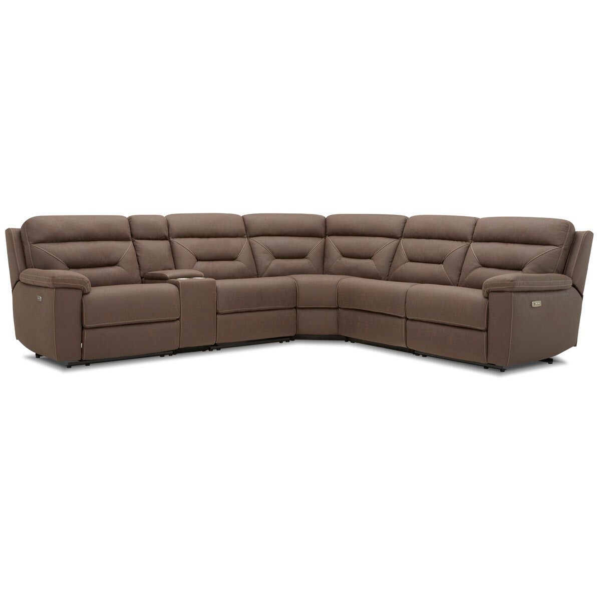 Gilman Creek Justin Brown Fabric Power Reclining Sectional Sofa - Signature Retail Stores