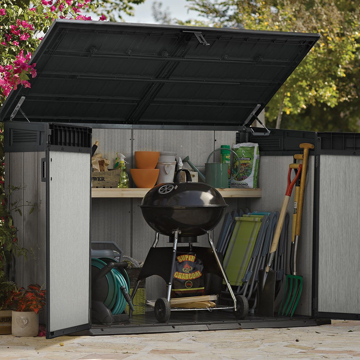 Keter Grande Store 6ft 3" x 3ft 7" (1.9 x 1.1 m) Horizontal 2,020 Litre Storage Shed - Signature Retail Stores