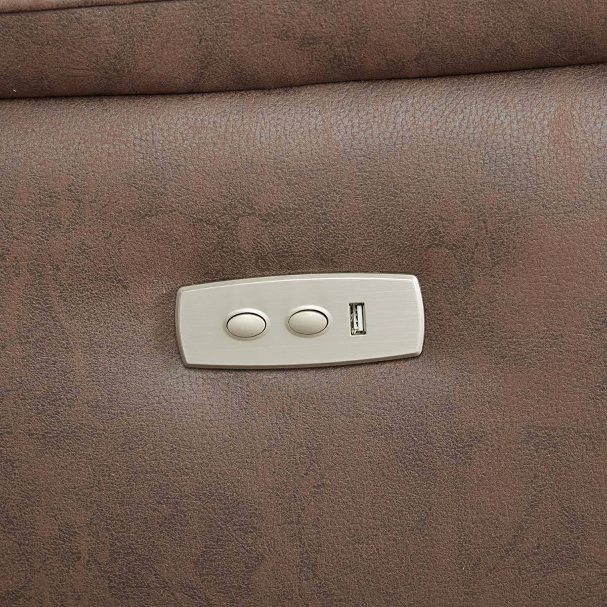 Kuka Justin Brown Fabric Power Reclining Armchair - Signature Retail Stores