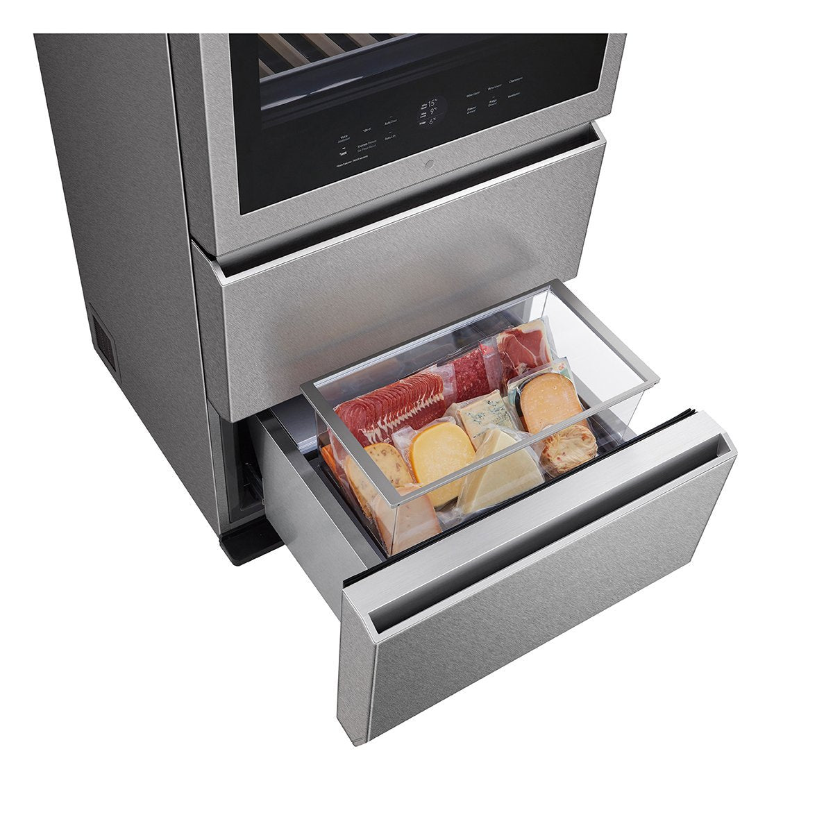 LG Signature LSR200W, 65 Bottle Freestanding, InstaView™ Wine Cooler in Stainless Steel - Signature Retail Stores