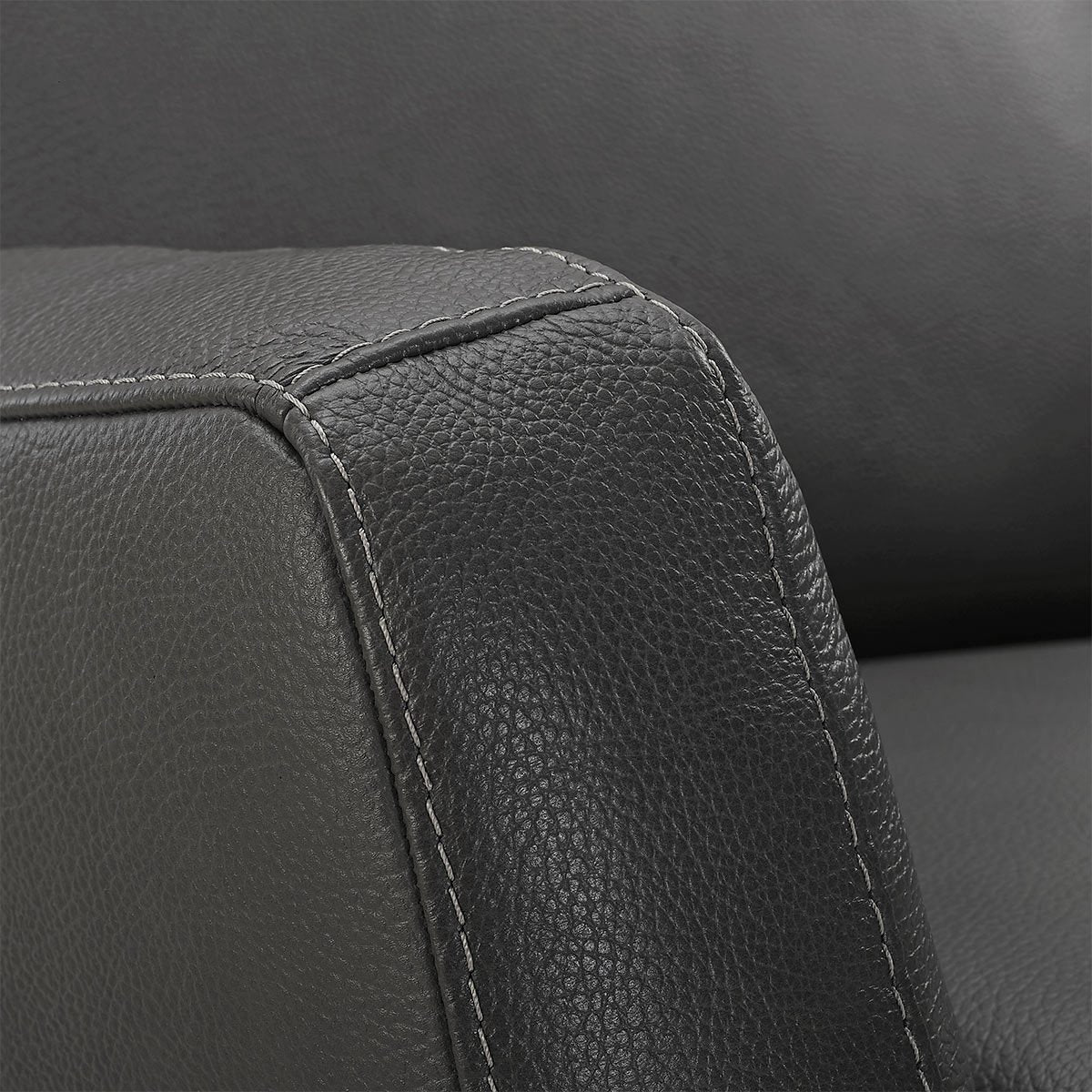 Natuzzi Mills Grey Leather Pushback Recliner Armchair - Signature Retail Stores