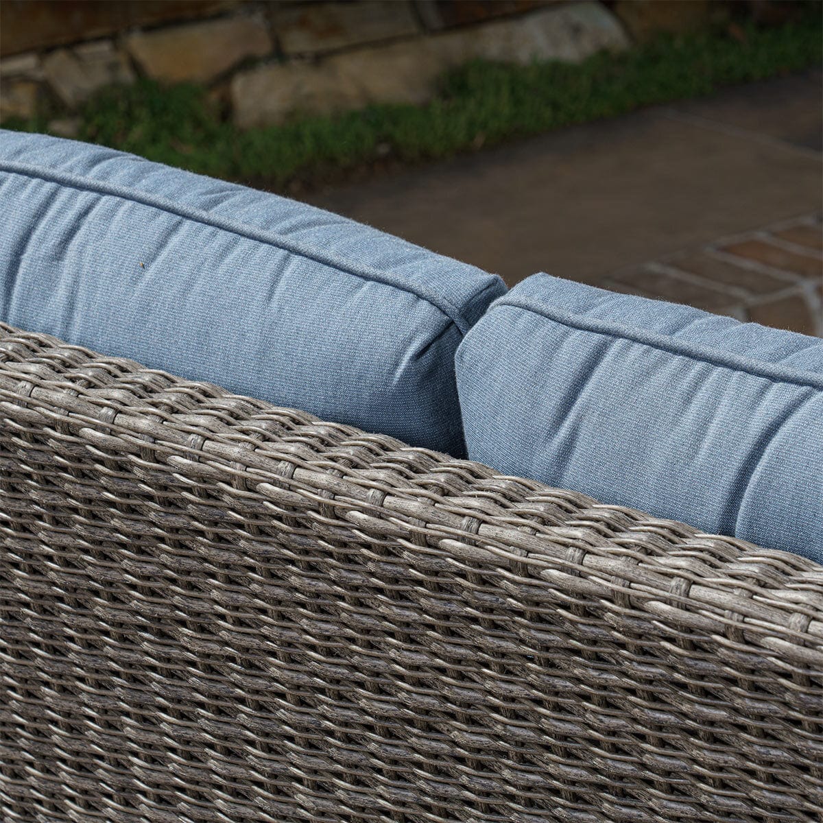 SunVilla Malibu 4 Piece Deep Seating Sectional Corner Patio Set in Blue