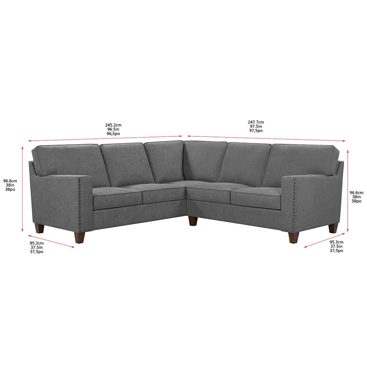 True Innovations Ellen Dark Grey Fabric Corner Sofa - Signature Retail Stores