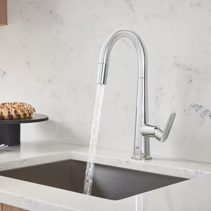 GROHE Veletto C-Spout Dual Spray Pull Out Tap