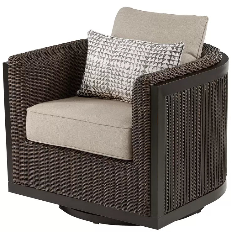 Agio Wellington 5 Piece Woven Fire Chat Set + Cover