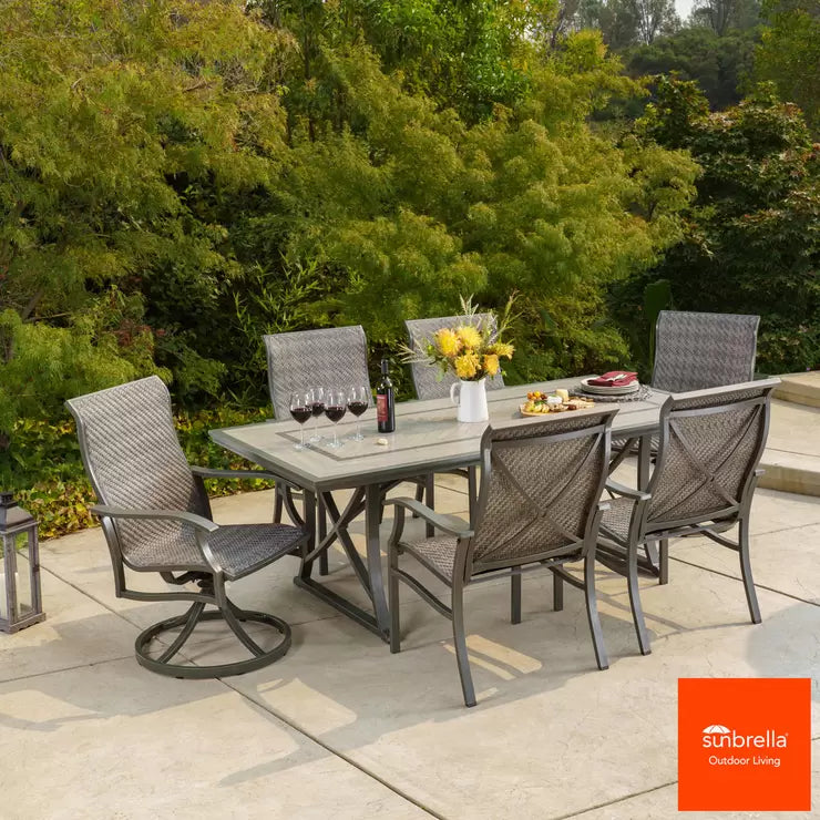 SunVilla Murray 7 Piece Sling Dining Set  + Cover