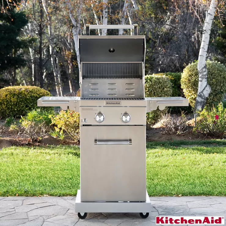 KitchenAid 2 Burner Stainless Steel Gas Barbecue Grill + Cover