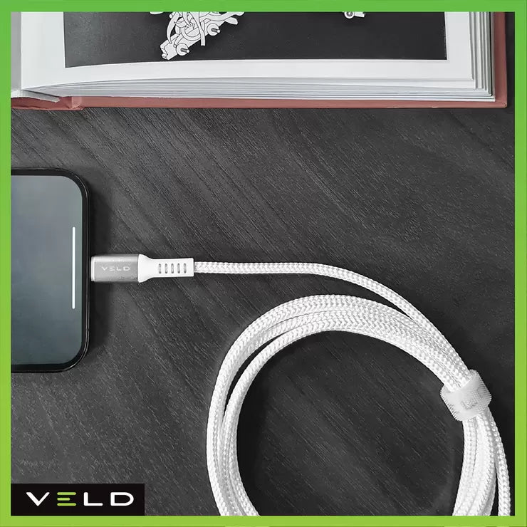 Veld Super-Fast 2m Lightning Cables - 3 Pack (1x USB-A to Lightning & 2x Type-C to Lightning)