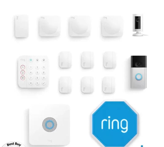 Ring 13pc Alarm Full Home Kit Including Outdoor Siren with Indoor Camera and Video Doorbell