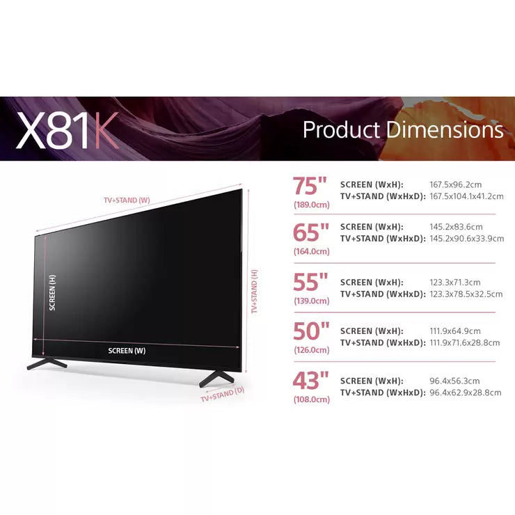Sony KD75X81KU 75 inch 4K Ultra HD Smart Google TV