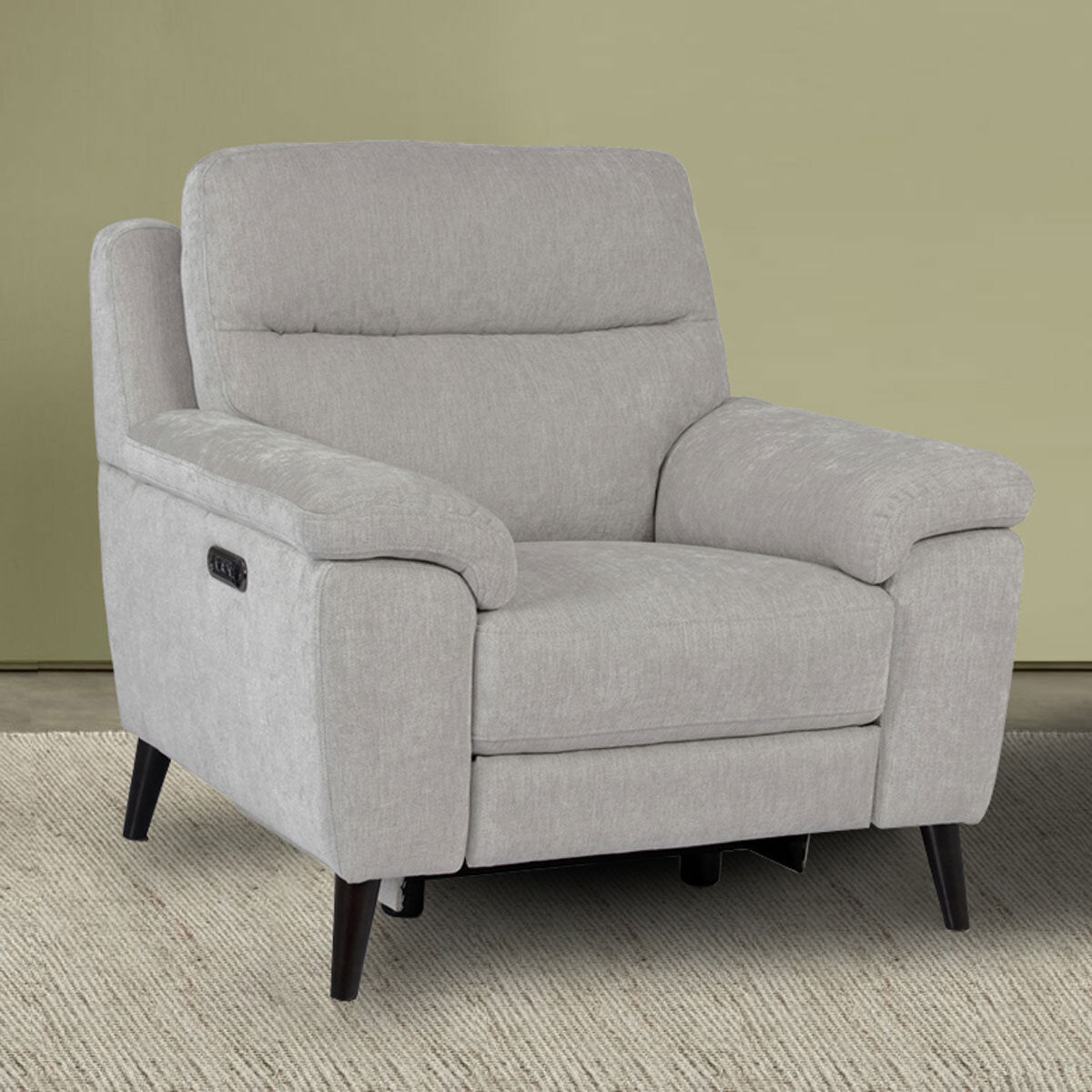 Grace Silver Fabric Power Reclining Armchair