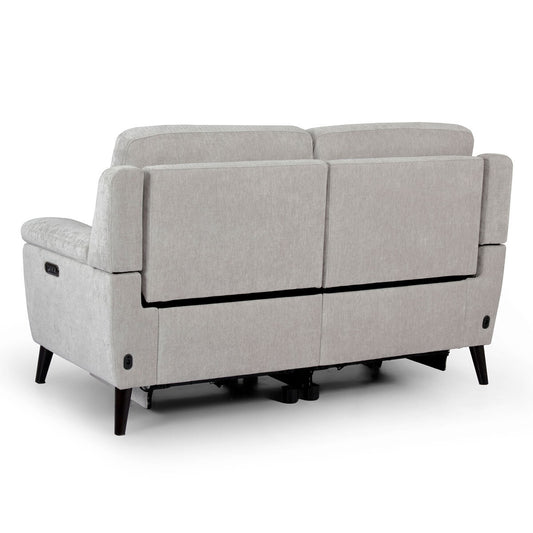 Grace Silver Fabric Power Reclining 2 Seater Sofa