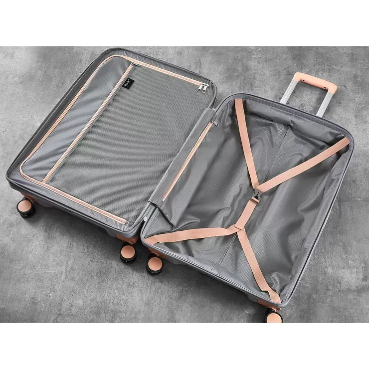 Rock Tulum 2 Piece Hardside Luggage Set in Grey