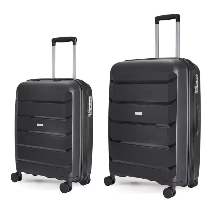 Rock Tulum 2 Piece Hardside Luggage Set in Black