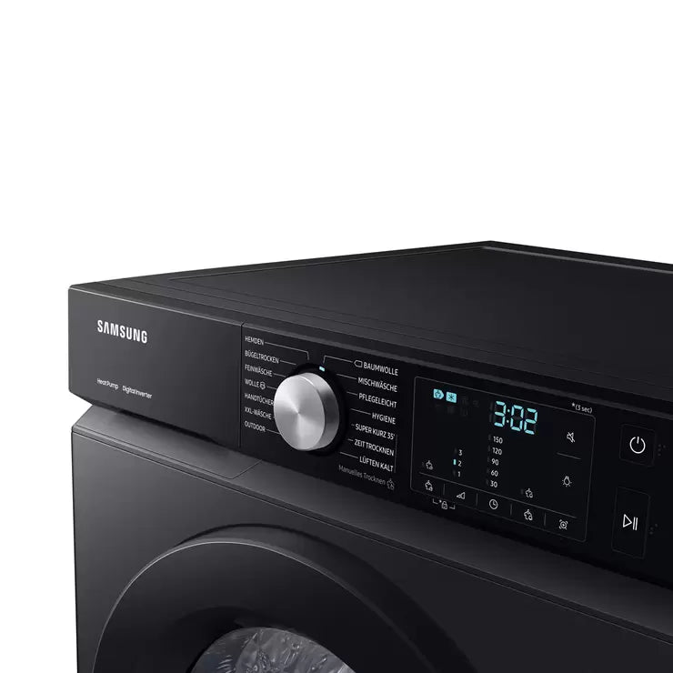Samsung DV90BBA245AB/EU, 9kg, Heat Pump Tumble Dryer, A+++ Rated in Black