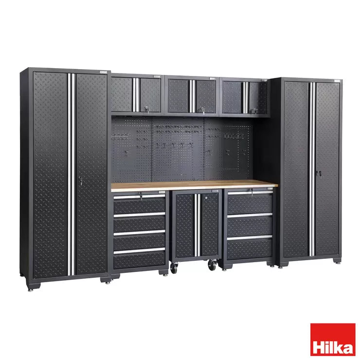 Hilka Pro+ 24 Gauge Steel 9 Piece Modular Cabinet Set