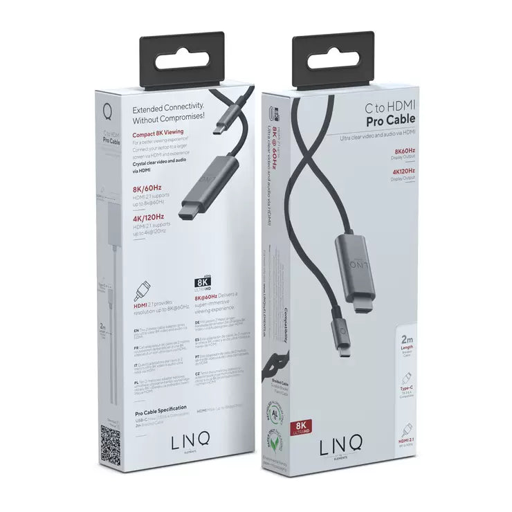 LINQ 8K/60Hz USB-C to HDMI Pro Cable 2m