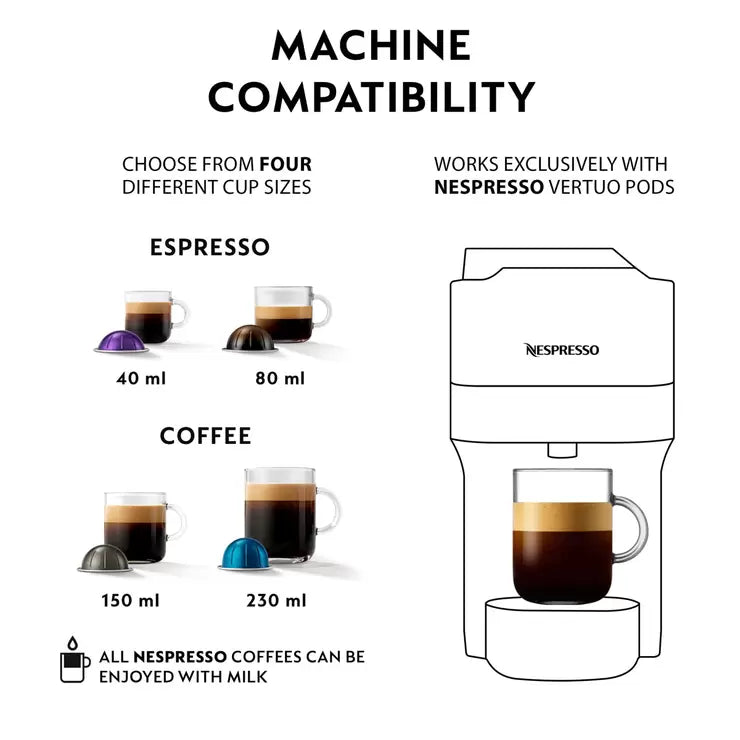 Nespresso by Magimix Vertuo POP Capsule Coffee Machine in Black, 11729