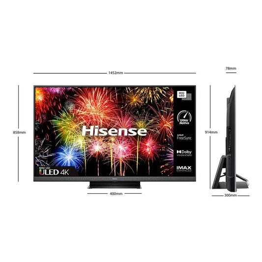 Hisense 65U8HQTUK 65 Inch Mini LED ULED 4K Ultra HD Smart TV