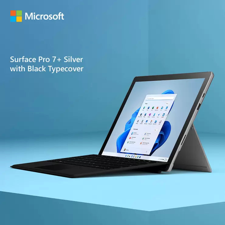 Microsoft Surface Pro 7+, Intel Core i3, 8GB RAM, 128GB SSD, 12.3 Inch Tablet PC, with Pro Keyboard