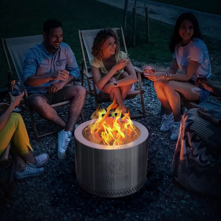 HotShot 22" Wood Burning Fire Pit & Grill with Cover and Accessories