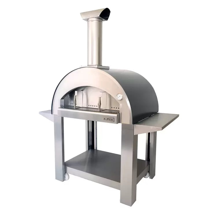 Alpha Pro Grande Wood-Fired Pizza Oven Bundle in Anthracite Grey + Cover