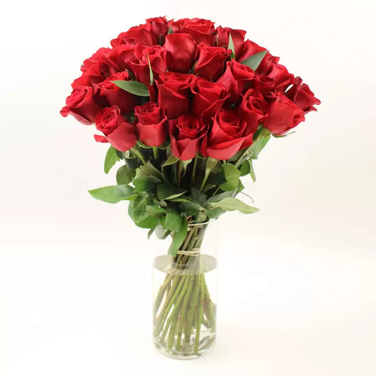 Valentine's 30 Stem Freedom Red Roses Flower Bouquet