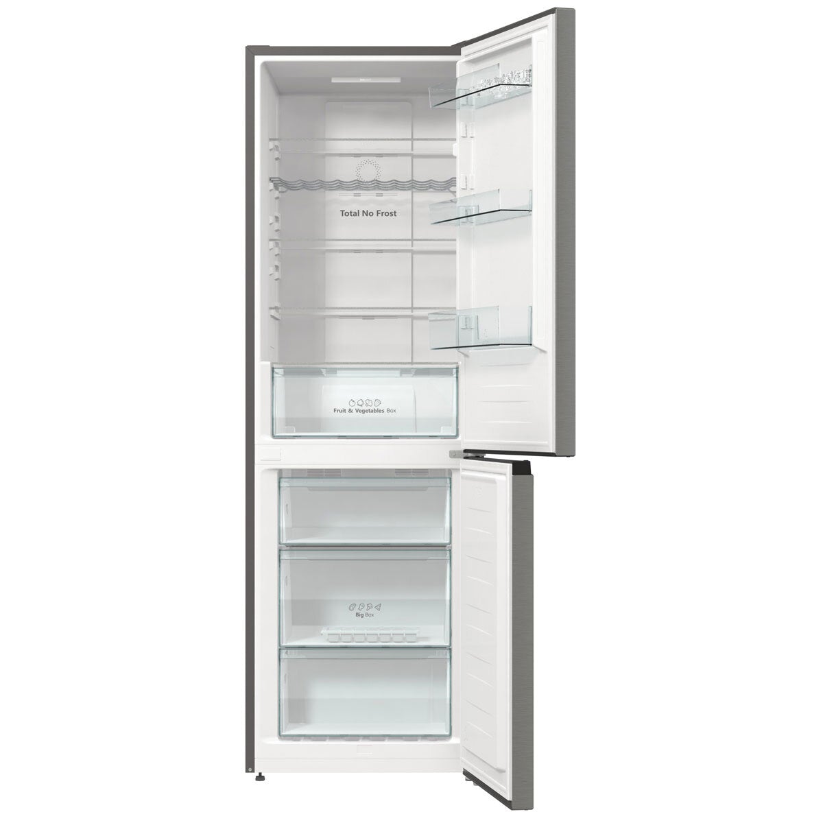 Hisense RB388N4BC10UK, Fridge Freezer, F Rated in Stainless Steel Effect