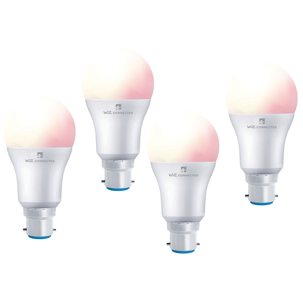 4lite WiZ Connected B22 Colour Smart Bulbs, 4 Pack