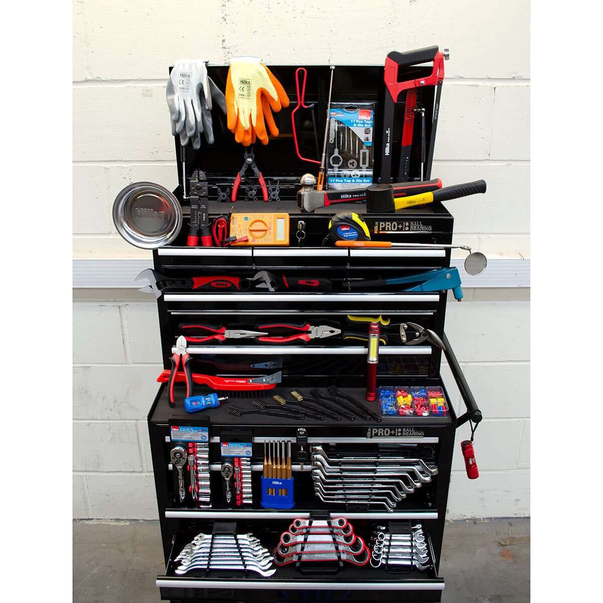 Hilka 527 Piece Tool Kit with Heavy Duty 15-Drawer Tool Chest