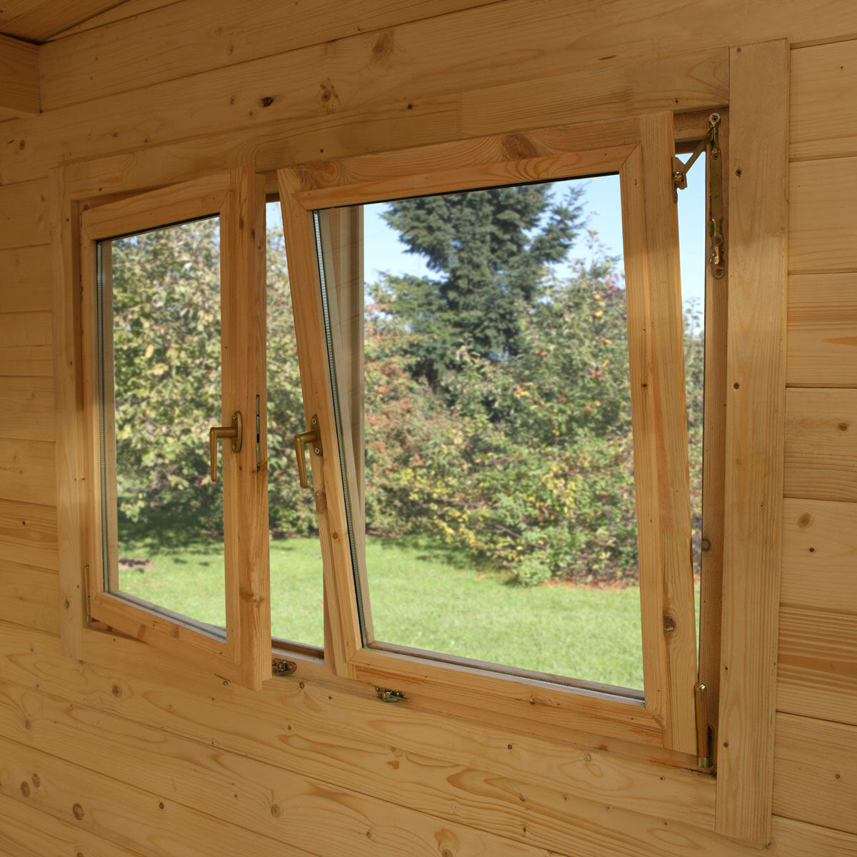 Installed Forest Garden Melbury 45mm Log Cabin 13ft 1" x 9ft 8" (4 x 3 m)