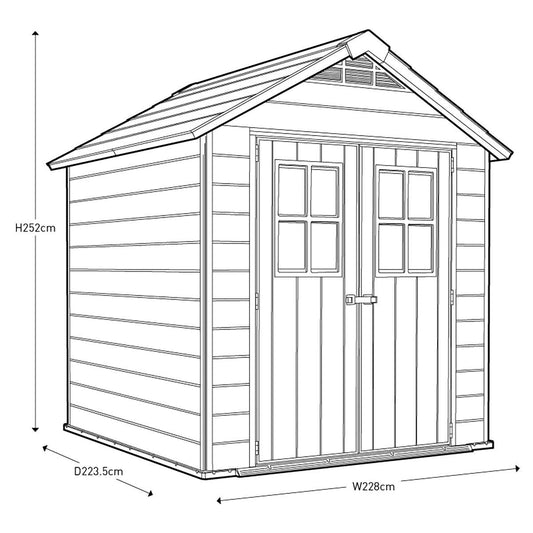 Keter Newton 7ft 6" x 7ft 4" (2.3 x 2.2m) Shed