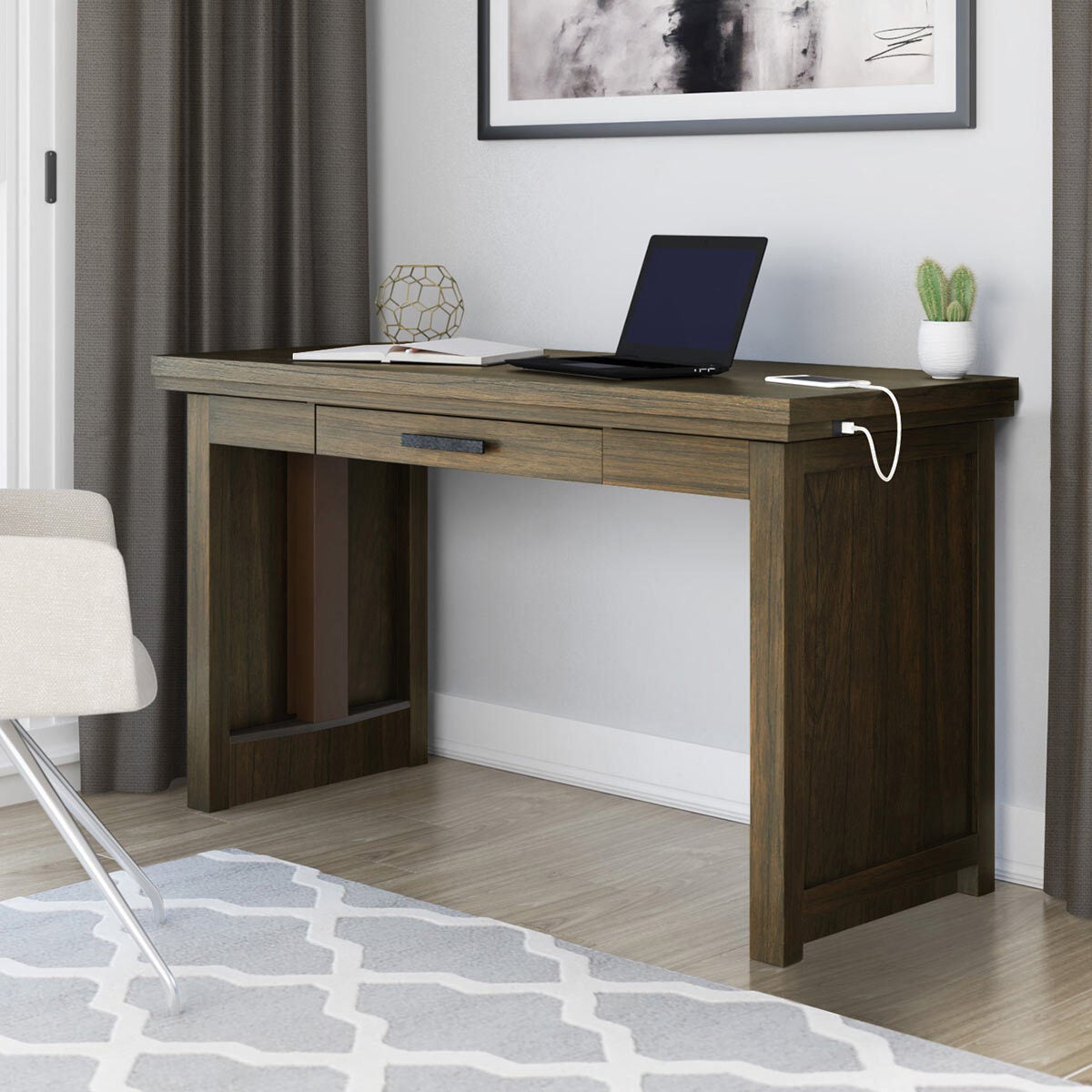Tresanti Franklin Power Adjustable Height Wooden Desk