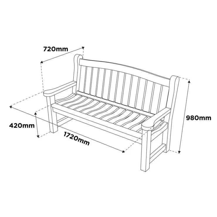 Anchor fast 3 seater online pine wood bench