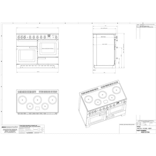 Rangemaster PDL110EISS/C Induction Range Cooker, A Rated in Stainless Steel