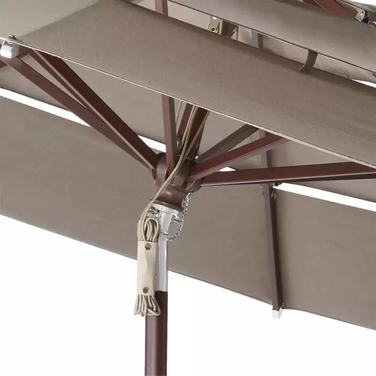 Activa ProShade 11ft (3.3m) Wood-Look Aluminium Market Umbrella in Cast Shale