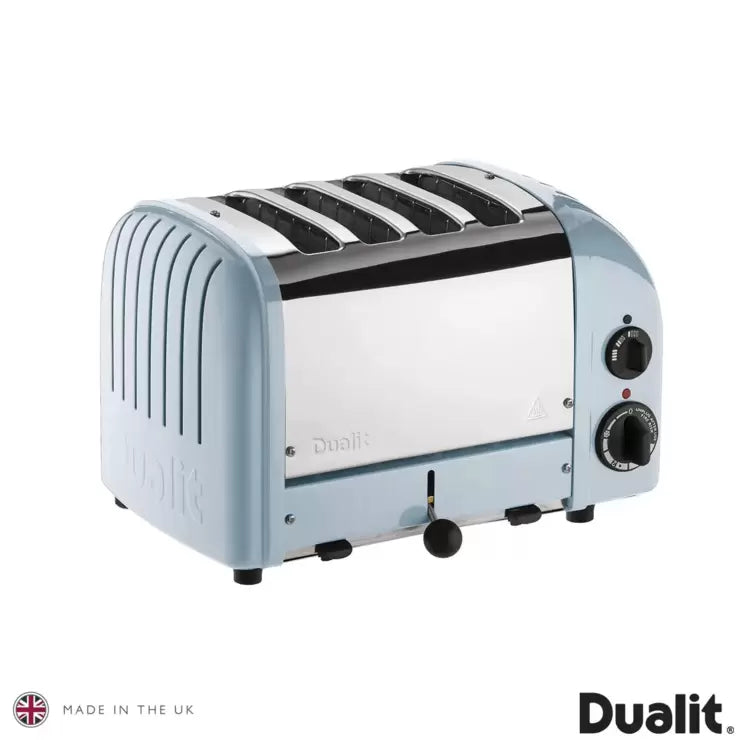 Dualit 4 Slot Classic Toaster With Sandwich Cage, Glacier Blue 40594