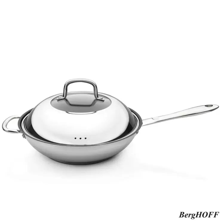 BergHOFF Moon Stainless Steel 28cm Wok with Lid