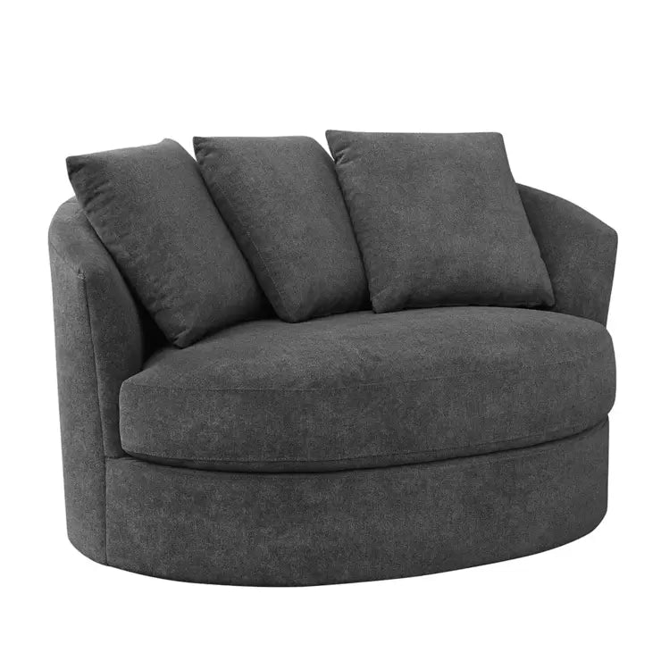 Thomasville Dark Grey Fabric Swivel Chair