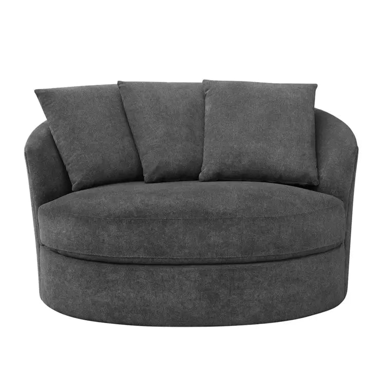 Thomasville Dark Grey Fabric Swivel Chair