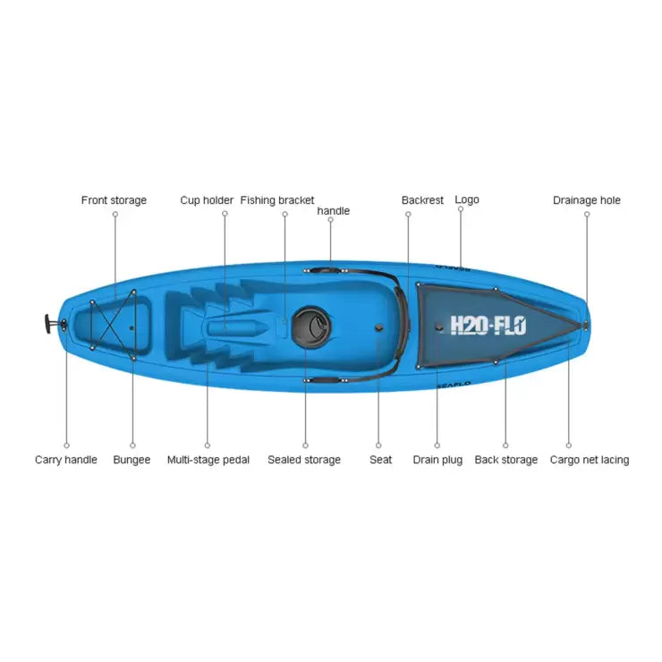 H20-FLO 9ft (266cm) Sit-On 1 Person Kayak with Paddle – Signature ...
