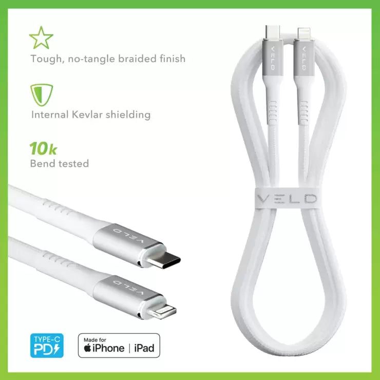 VELD Super-Fast Max 66W 4 Port Wall Charger with 1m Super-Fast Lightning Cable