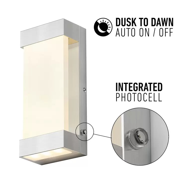 Artika Glacier Integrated LED Outdoor / Indoor Wall Light in Aluminium