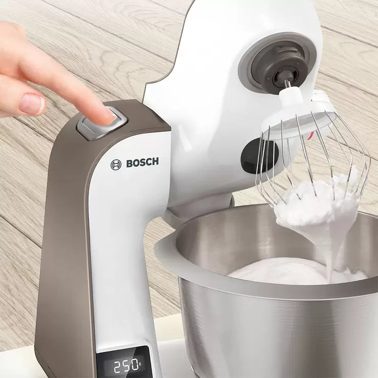 Bosch Serie 4 CreationLine Kitchen Machine with Scale, White, MUM5XW10GB