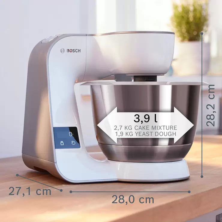 Bosch Serie 4 CreationLine Kitchen Machine with Scale, White, MUM5XW10GB