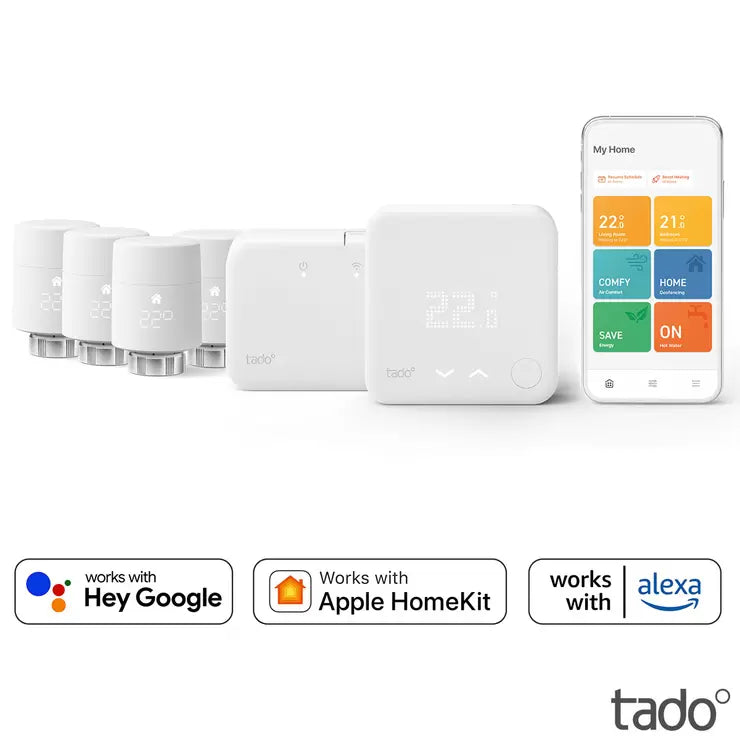 Tado° Home Bundle - Wireless Starter Kit with 4 x Universal Smart Radiator Thermostats