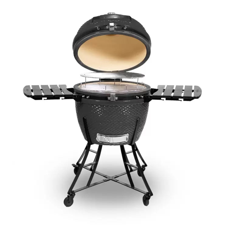 Louisiana Grills 24" (60 cm) Ceramic Kamado Charcoal Barbecue in Grey + Cover