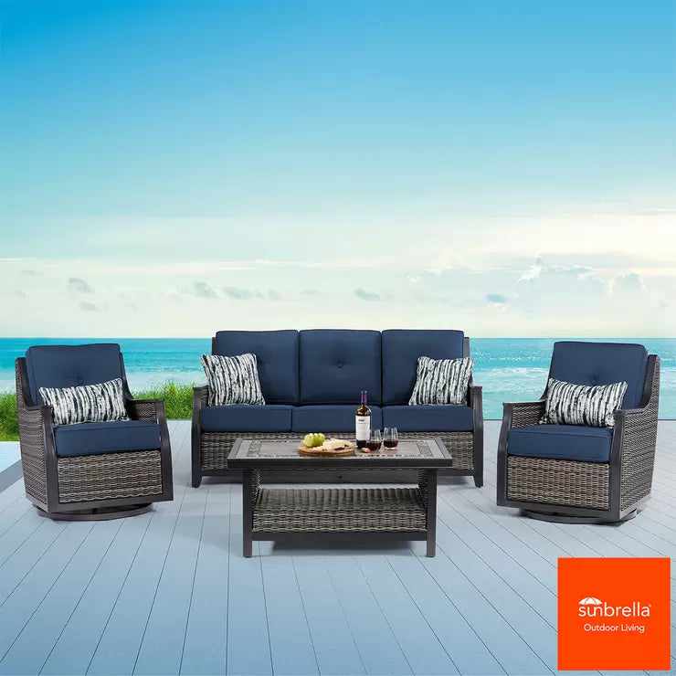 Agio Bridgeport 4 Piece Woven Deep Seating Patio Set