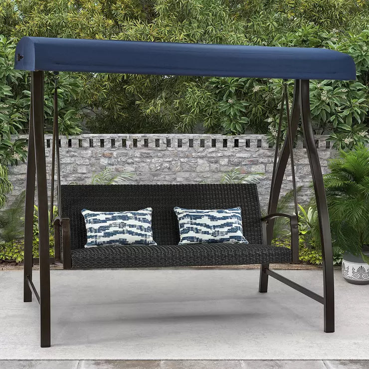 Agio springdale patio swing with canopy and accent pillows hotsell