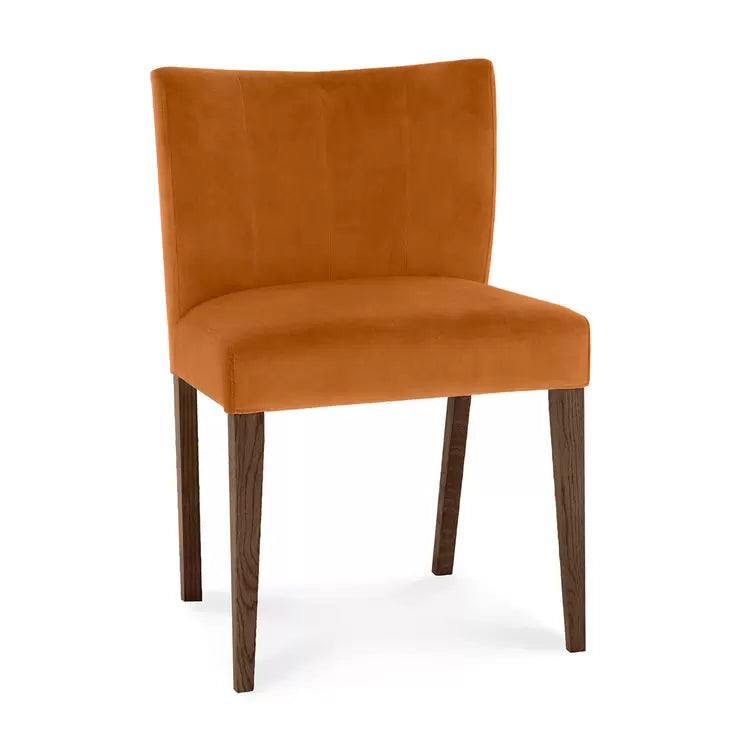 Bentley Designs Milan Low Back Orange Velvet Dining Chair, 2 Pack